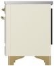 Ilve® Majestic III 40" Antique White Pro Style Induction Range with Triple Glass Door and Brass Trim-3