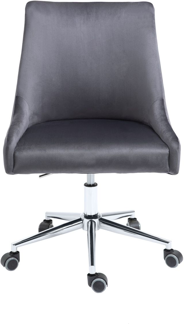 Meridian Furniture Karina Grey Velvet Office Chair-2