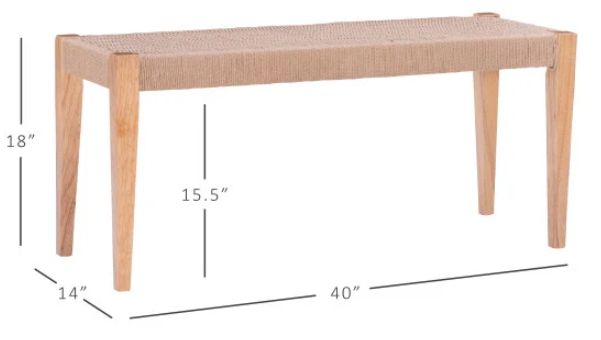 Powell® Cosgrove Natural Dining Bench-2