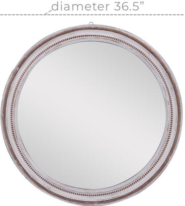 Deco Marche White Beaded Wall Mirror-3
