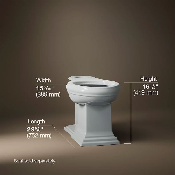 KOHLER® Memoirs® Ice Gray Elongated Bowl with Concealed Trapway-4