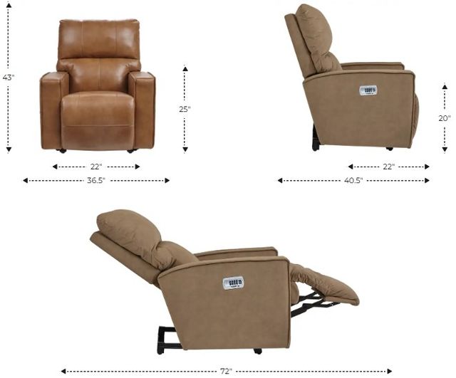 La-Z-Boy® Maddox Smoke Power Wall Recliner with Headrest and Lumbar-2