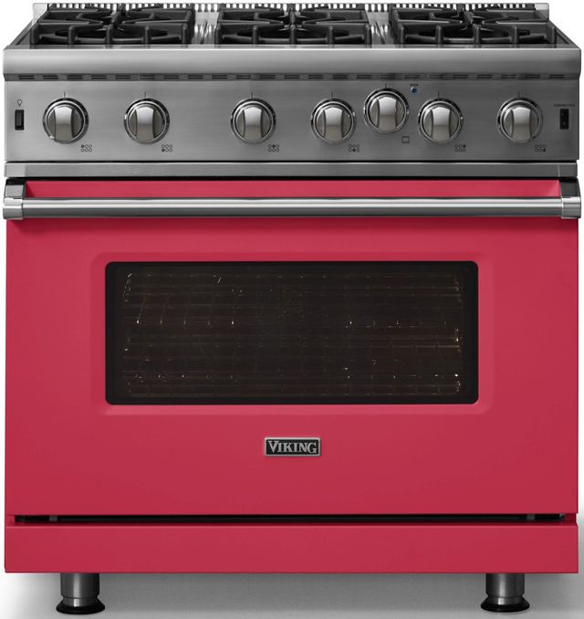 Viking® 5 Series 36" Valentine Pro Style Liquid Propane Gas Range-3