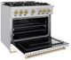 ZLINE Classic Series Autograph Edition 36" Stainless Steel Pro Style Dual Fuel Range with White Matte Door and Champagne Bronze Accents-3
