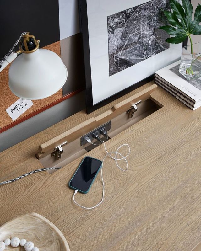 aspenhome® Emerson Light Elm 60" Lift Desk-4