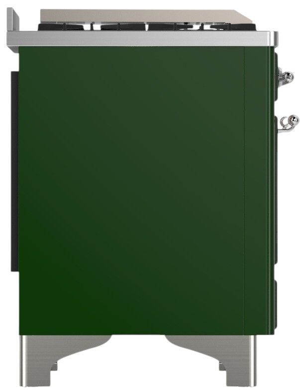 Ilve® Majestic III 40" Emerald Green Pro Style Dual Fuel Natural Gas Range with Triple Glass Door and Chrome Trim-3
