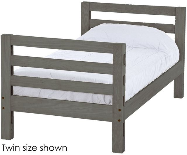 Crate Designs™ Furniture Graphite Twin XL Ladder End Lower Youth Bunk Bed-0