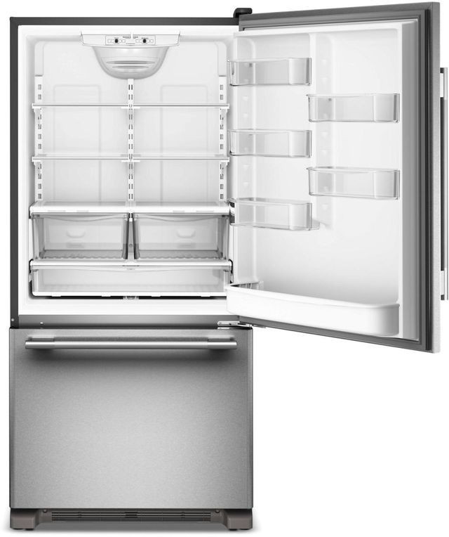 KitchenAid® 33" 22 Cu. Ft PrintShield® Stainless Steel Bottom Freezer Refrigerator with Right Door Swing-1