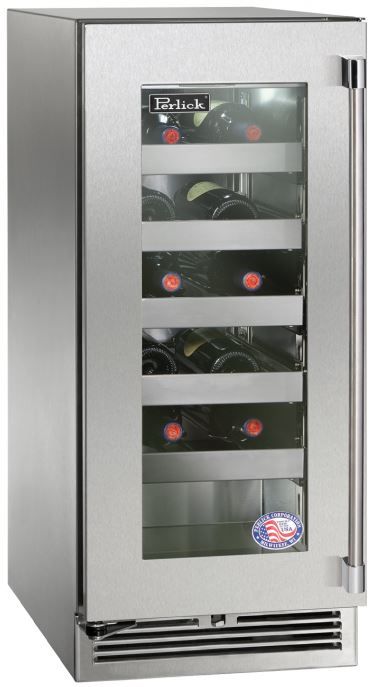 Perlick® Signature Series 15" 2.8 Cu. Ft. Stainless Steel Undercounter Wine Cooler-0