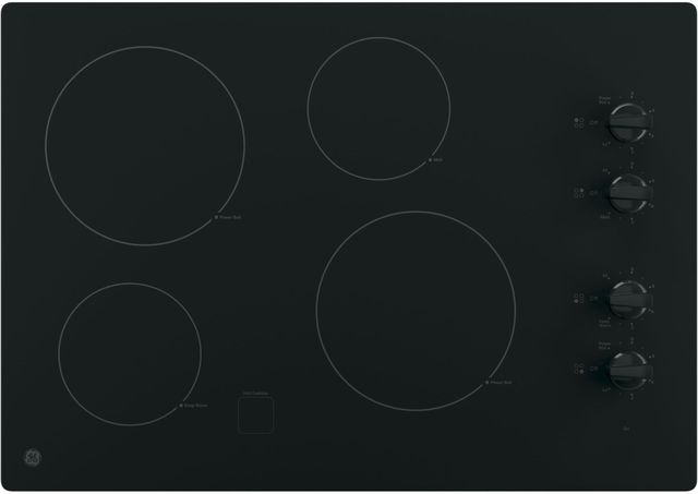 GE® 30" Black Built-In Knob Control Electric Cooktop with 4 Elements-0