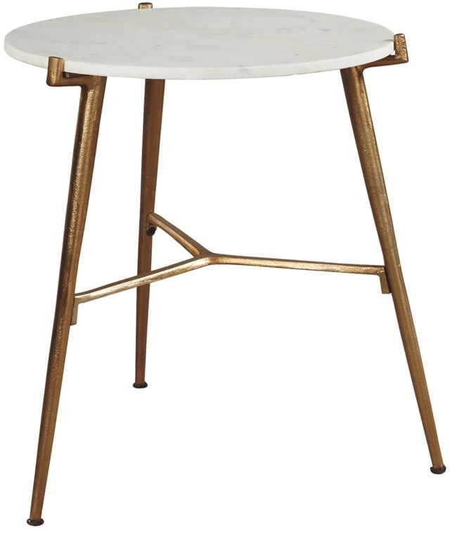 Signature Design by Ashley® Chadton White Accent Table with Gold Base-1