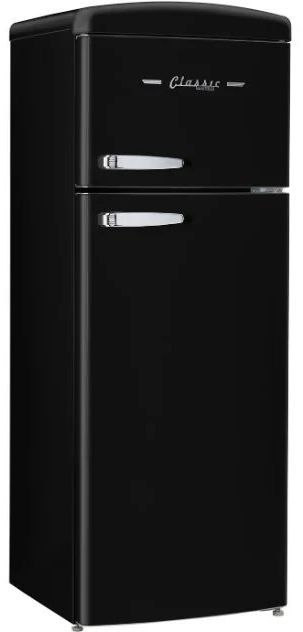 Unique® Appliances Classic Retro 22'' 7.5 Cu. Ft. Matte Black Top Freezer Refrigerator-2