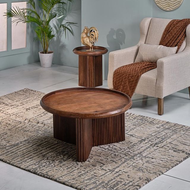 Jaipur Furniture Paulsynn Brown Round End Table-1