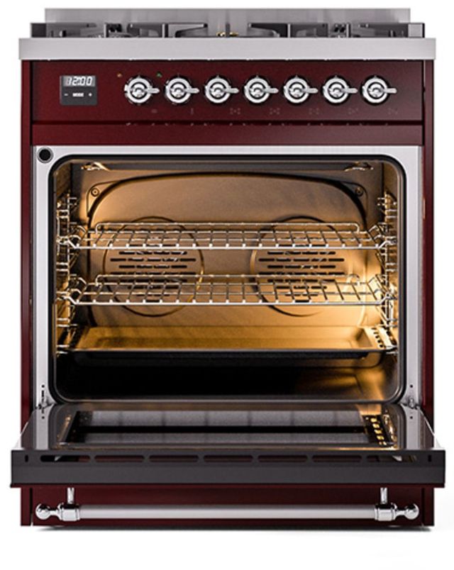 Ilve® Nostalgie II Series 30" Burgundy Pro Style Dual Fuel Range-2