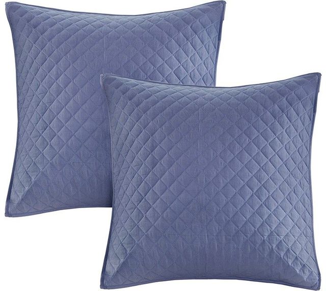 Olliix by Urban Habitat 7 Piece Blue King/California King Maggie Reversible Cotton Comforter Set-2