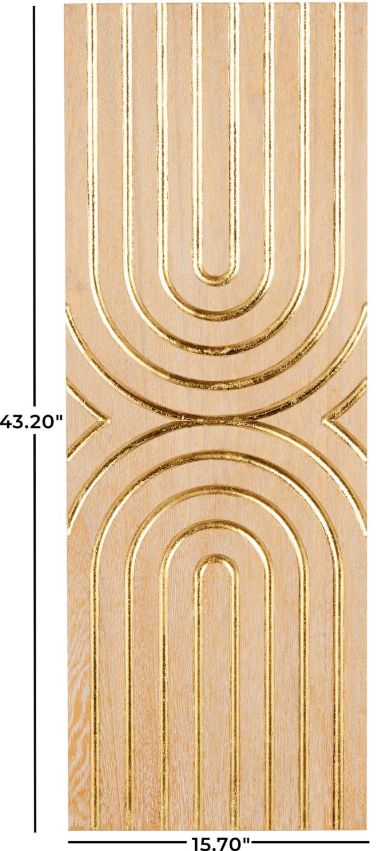 Deco Marche Light Brown 43" Geometric Panel Wall Decor-3