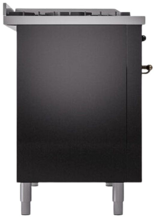 Ilve® Nostalgie II Series 48" Glossy Black Pro Style Dual Fuel Range-1