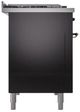 Ilve® Nostalgie II Series 48" Glossy Black Pro Style Dual Fuel Range-1