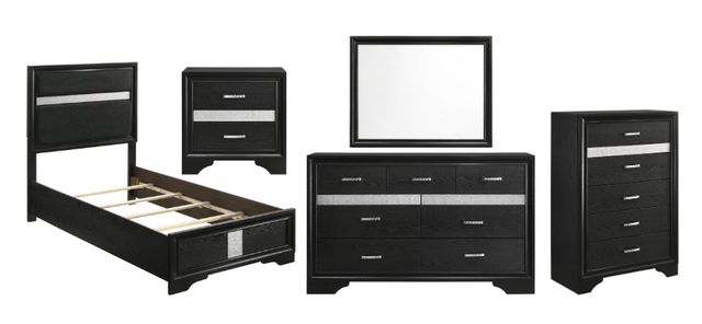 Coaster® Miranda 5-Piece Black Twin Storage Bedroom Set-0