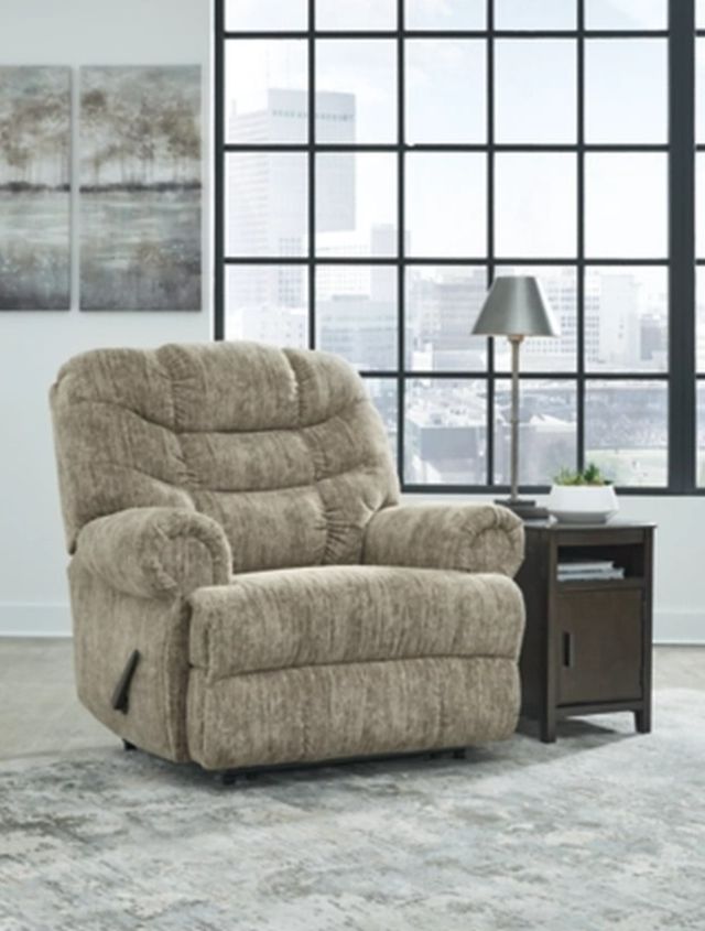 Clearance Signature Design by Ashley® Movie Man Taupe Manual Recliner-1