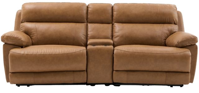 Steve Silver Co. Gatlin 3-Piece Brown Leather Dual-Power Reclining Loveseat-2