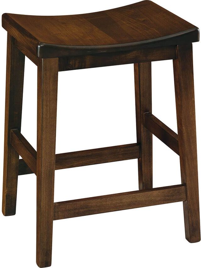 Archbold Furniture Customizable Trditional Maple Dining Saddle Counter Stool-2