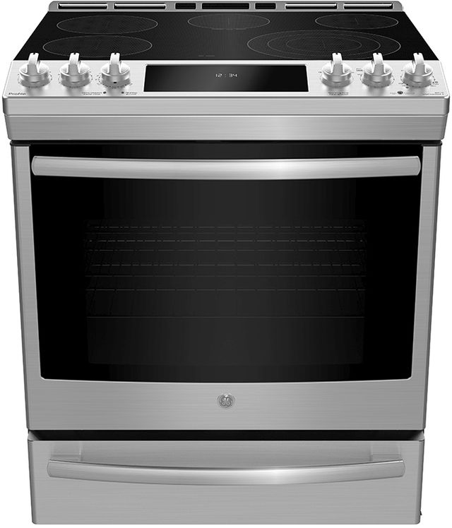GE Profile™ 30" Fingerprint Resistant Stainless Steel Slide In Electric Range-0
