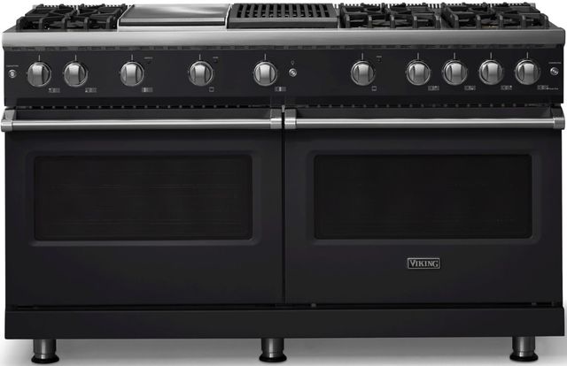Viking® 5 Series 60" Onyx Pro Style Gas (LP) Range with Polished Chrome Trim-0