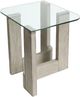 Magnussen Home® Bartlett Glass Top Rectangular End Table with Smokey Pine Base-3