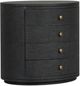 Four Hands Amelia Black Linen Oval Nightstand-0