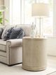 Hammary® Hidden Treasures White Marble Top Round End Table with Brown Base-1