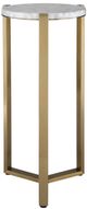 Uttermost® Pietra White Drink Table with Antique Brass Legs-0