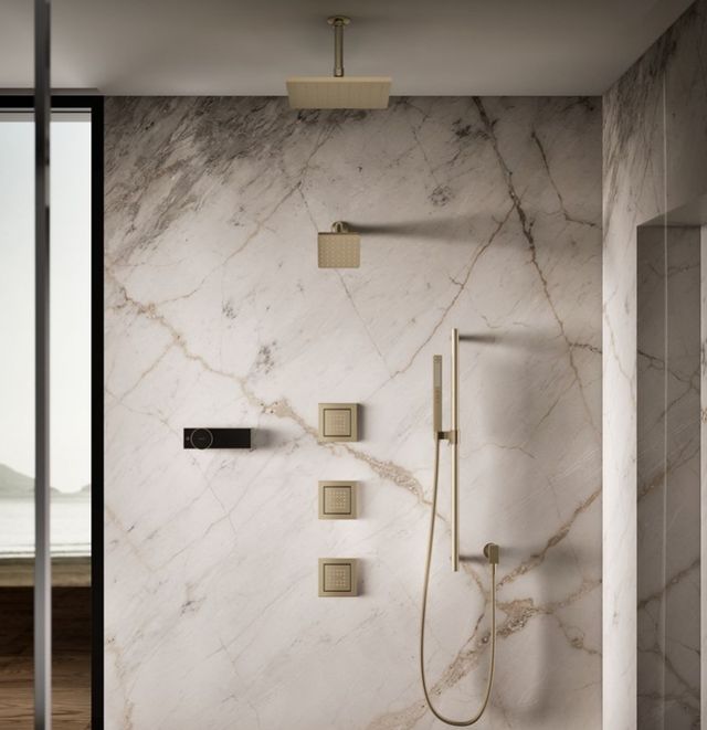 KOHLER® WaterTile® Vibrant Brushed Bronze 2.5 GPM Square 22-Nozzle Single-Function Body Spray-3