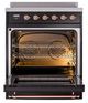 Ilve® Nostalgie II Noblesse 30'' Glossy Black Pro Style Induction Range with Copper Trim-2