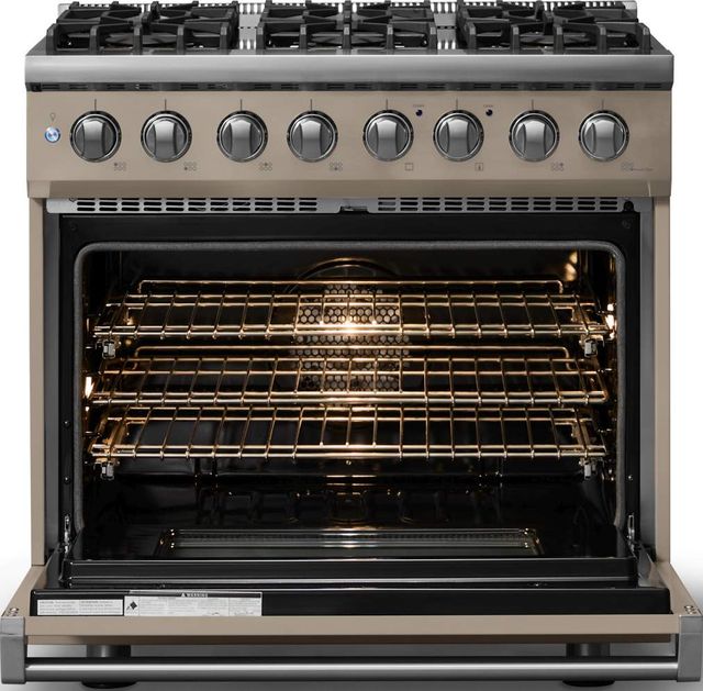 Viking® 5 Series 36" Nantucket Pro Style Dual Fuel (LP) Range with Polished Chrome Trim-1