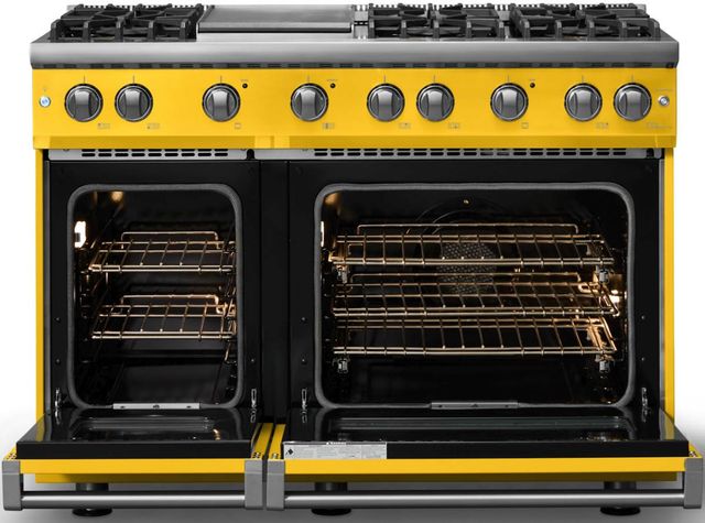 Viking® 5 Series 48" Daffodil Pro Style Gas (NG) Range with Polished Chrome Trim-1