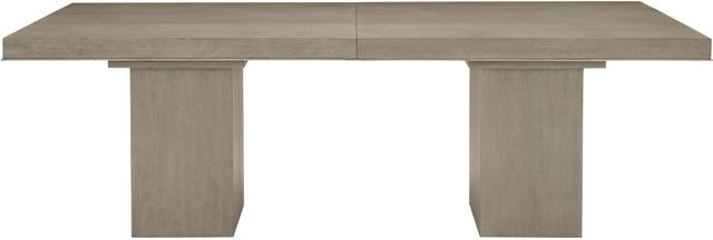 Bernhardt Linea Cerused Greige Dining Table with Textured Graphite Metal Base-0