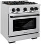 ZLINE Autograph Edition 30" Satin Stainless Steel Pro Style Gas Range and Matte Black Accents-1