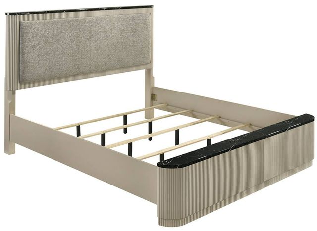 ACME Furniture Travonte Beige/Gray Linen Queen Upholstered Panel Bed-0