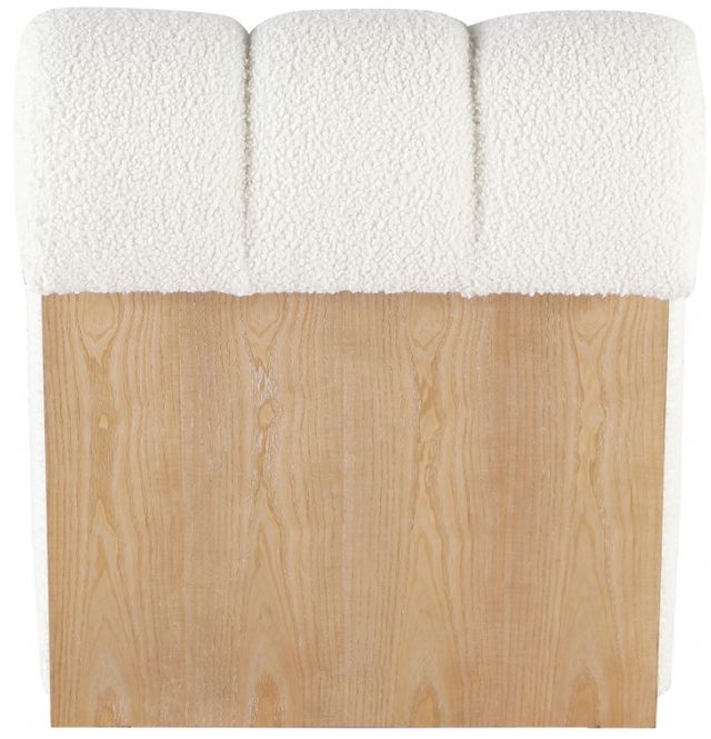 Meridian Furniture Swoon Cream/White Oak Faux Sheepskin Accent Chair-3