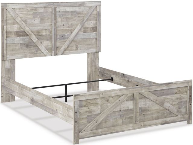 Benchcraft® Hodanna Whitewash Queen Crossbuck Panel Bed-3