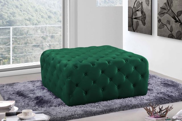 Meridian Furniture Ariel Green Velvet Ottoman-1