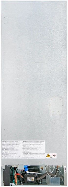 Forno Custodia 24” 10.3 Cu. Ft. White Counter Depth Bottom Freezer Refrigerator with Ice Maker and Antique Brass Handle-4