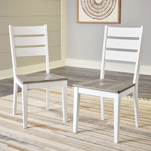 Benchcraft® Nollicott Whitewash/Light Gray Dining Side Chair-4