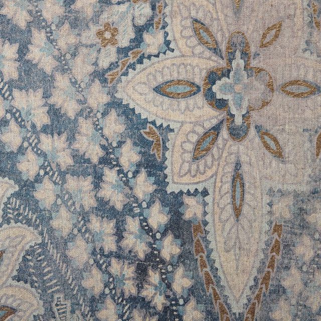 Olliix by Madison Park Weathered Damask Walls 3 Pieces Blue Printed Linen Set-1