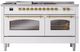Ilve® Nostalgie II Series 60" White Pro Style Dual Fuel Range-2