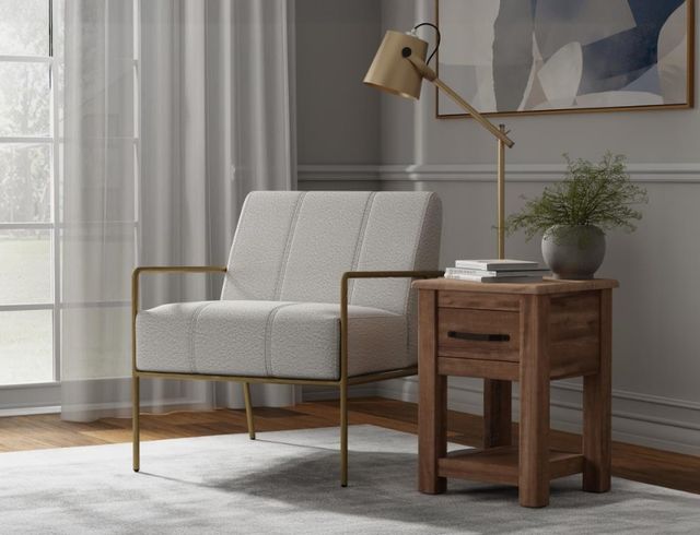 International Furniture Direct Aragon Beige/Blacksmithing Gold Accent Chair-3