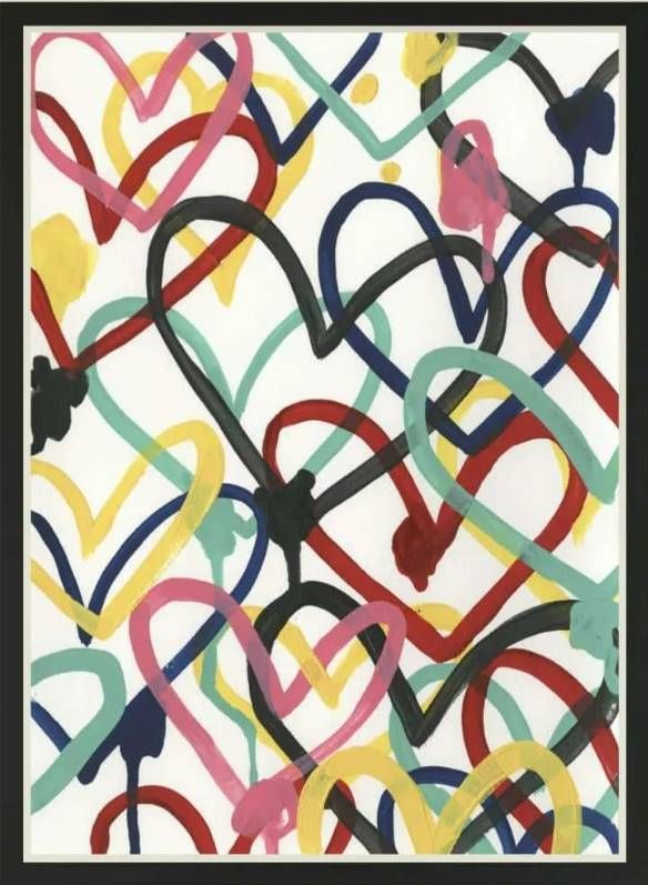 Classy Art Heart Scribbles I by June Erica Vess Wall Art-1