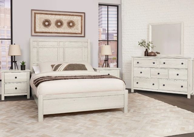 Artisan & Post by Vaughan-Bassett Weathered White Architectural King Panel Bed-1