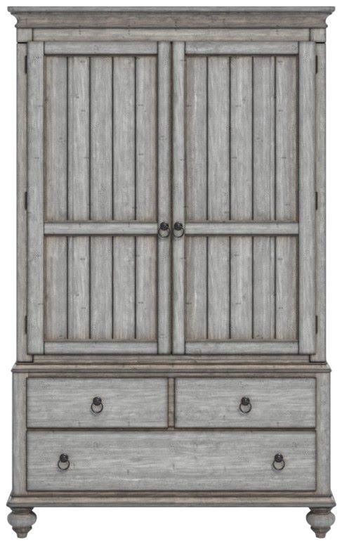 Flexsteel® Plymouth® Distressed Graywash Armoire-1